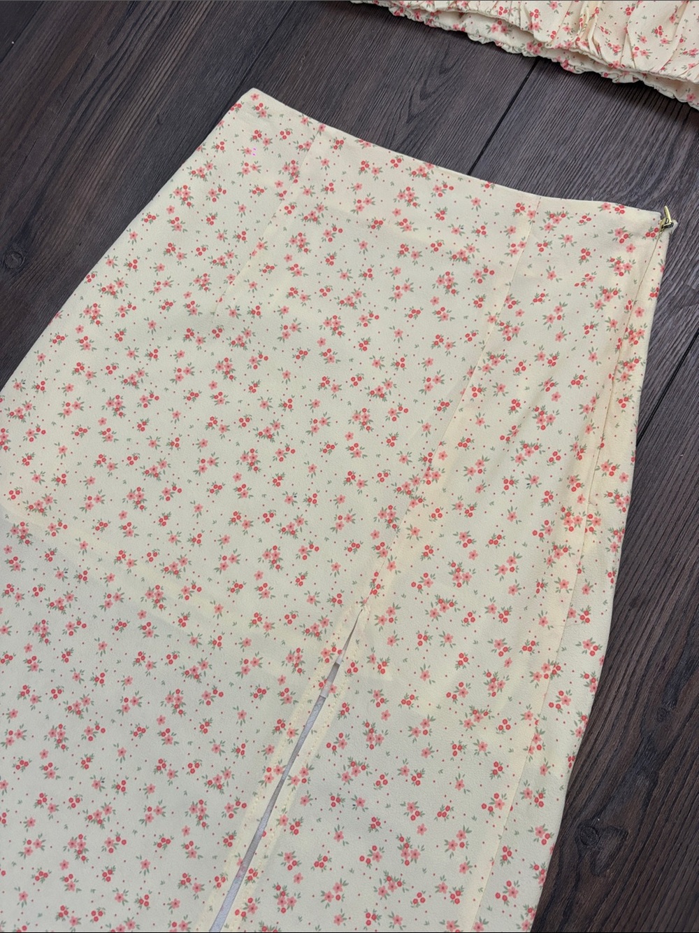 Princess Polly Women's Cream Floral Midi Skirt and top set - Floral Print - Picture 2 of 6